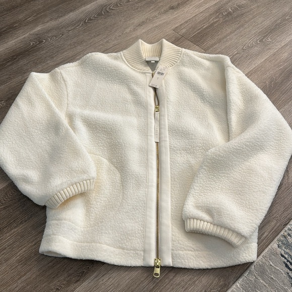 Varley Willmont bomber Jacket cream fleece sz small S - Picture 7 of 11